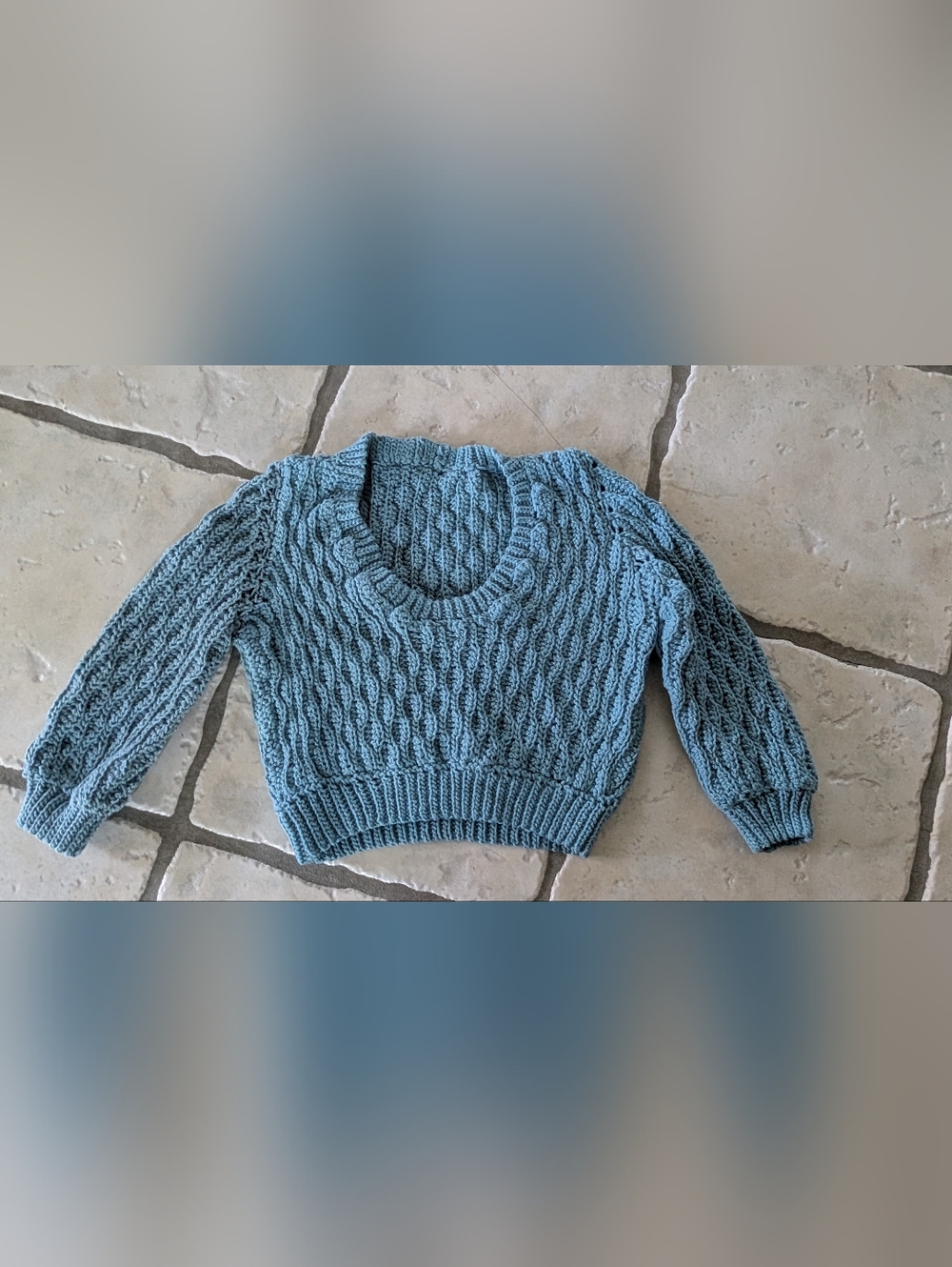 Crochet Handmade Cable knit Crop Sweater